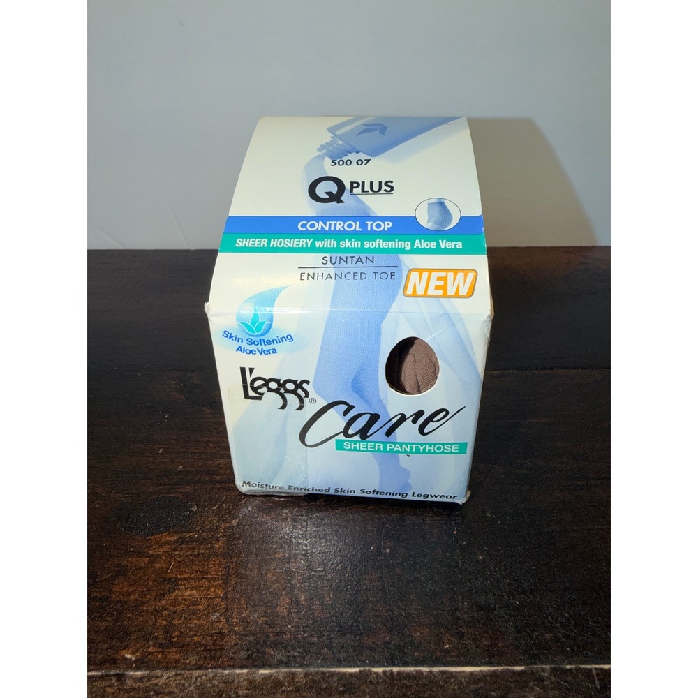 L'eggs Care Sheer Pantyhose Q Plus Suntan Control Top‎ Aloe Vera Vintage 2001